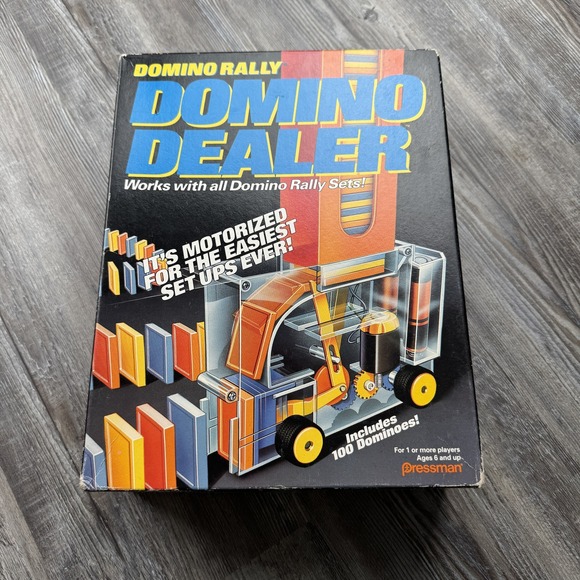 Games | Domino Dealer Domino Rally Vintage In Original Box Dominoes ...